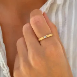 lab grown diamant solitaire ring in verguld sterlingzilver