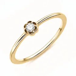 bloem lab grown diamant ring in verguld sterlingzilver