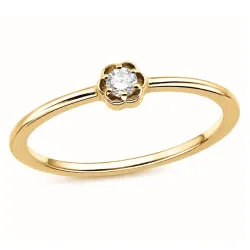 bloem lab grown diamant ring in verguld sterlingzilver