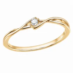 lab grown diamant solitaire ring in verguld sterlingzilver