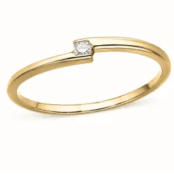 lab grown diamant solitaire ring in verguld sterlingzilver