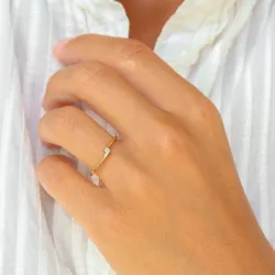 lab grown diamant solitaire ring in verguld sterlingzilver