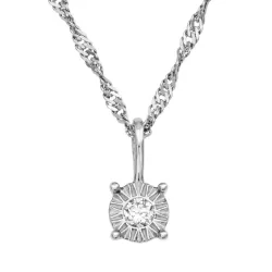 45 cm ketting met hanger in zilver 0,035 ct