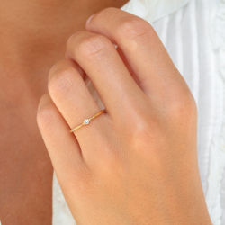 lab grown diamant solitaire ring in verguld sterlingzilver
