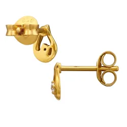 druppel oorbellen in verguld sterlingzilver met lab grown diamant 