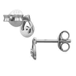 druppel oorbellen in gerodineerd zilver met lab grown diamant 