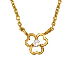 45 cm ketting met hanger in verguld zilver 0,035 ct