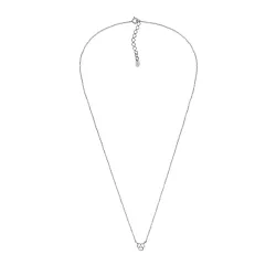 45 cm ketting met lab grown diamant hanger in zilver 0,035 ct