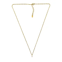 45 cm ketting met hanger in verguld zilver 0,11 ct