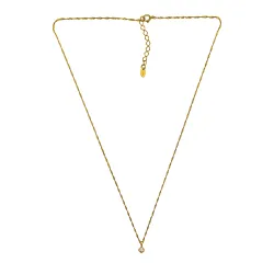 45 cm ketting met hanger in verguld zilver 0,062 ct