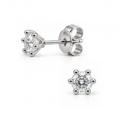 solitaire oorbel in gerodineerd zilver met lab grown diamant 