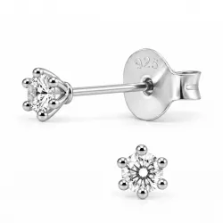 solitaire oorbel in gerodineerd zilver met lab grown diamant 