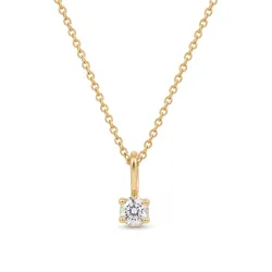 ketting met lab grown diamant hanger in verguld zilver 0,11 ct