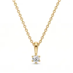 ketting met lab grown diamant hanger in verguld zilver 0,11 ct