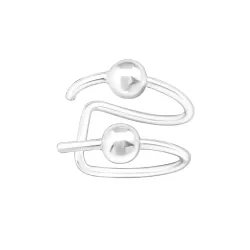 Rond ear cuff in zilver