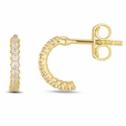 zirkoon halfcreool in 9 karaat goud met zirkoon - Gold Collection