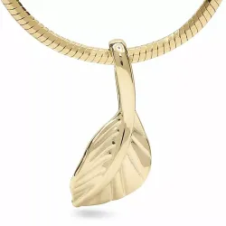 blad hanger in 14 karaat goud