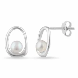 parel oorbellen in zilver