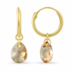 druppel creooloorbellen in verguld zilver