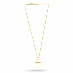 kruis ketting in verguld sterlingzilver met hanger in verguld sterlingzilver