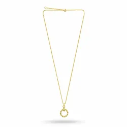 gevlochten ketting in verguld sterlingzilver met hanger in verguld sterlingzilver