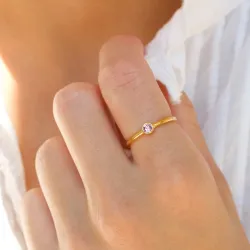 kristal ring in verguld sterlingzilver