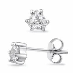 zirkoon solitaire oorbel in zilver