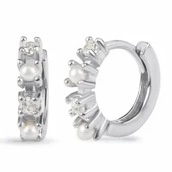 13,5 mm zirkoon creool in zilver