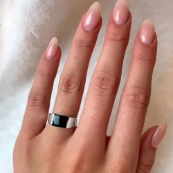 vierkant onyx ring in zilver