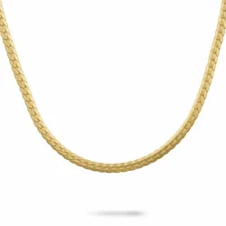 victoriaketting in verguld sterlingzilver 42 cm plus 5 cm x 1,4 mm