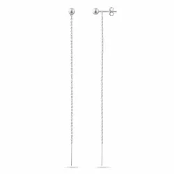 lange ketting oorbellen in zilver