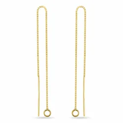 lange ketting oorbellen in verguld zilver