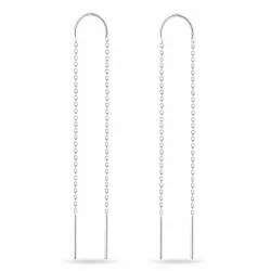 lange ketting oorbellen in zilver