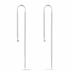 lange ketting oorbellen in zilver