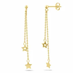 lange ster ketting oorbellen in verguld zilver