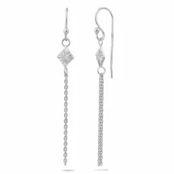 lange ketting oorbellen in zilver