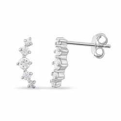 zirkoon oorsteker in zilver