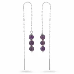 amethist ketting oorbellen in zilver