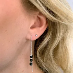 zwart onyx ketting oorbellen in zilver - Loom Stones