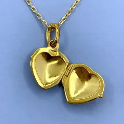 testsieraad hart medaillon in verguld sterlingzilver