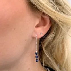 lazuursteen ketting oorbellen in zilver - Loom Stones