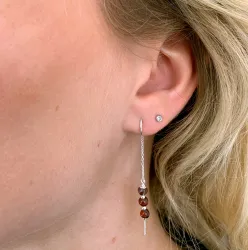 rode jasper ketting oorbellen in zilver - Loom Stones