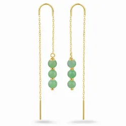 amazoniet ketting oorbellen in verguld zilver