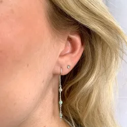 amazoniet ketting oorbellen in zilver - Loom Stones