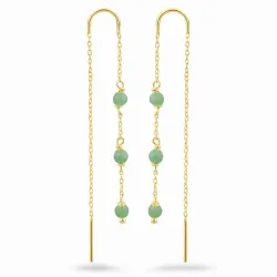 amazoniet ketting oorbellen in verguld zilver - Loom Stones