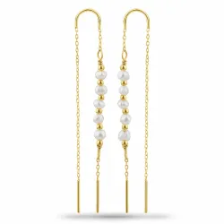 parel ketting oorbellen in verguld zilver