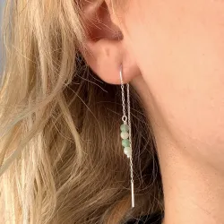 amazoniet ketting oorbellen in zilver - Loom Stones
