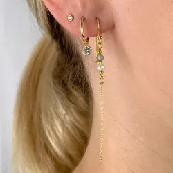 parel ketting oorbellen in verguld zilver - Loom Stones