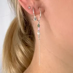 groene agaat ketting oorbellen in zilver - Loom Stones