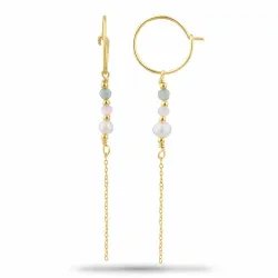 groene agaat ketting oorbellen in verguld zilver - Loom Stones